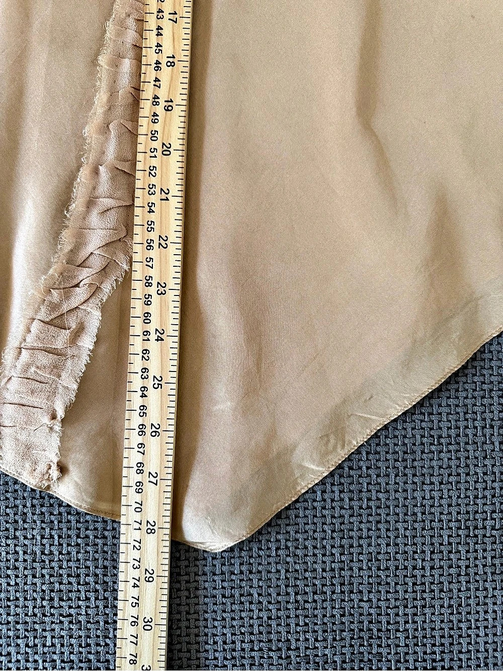 Tara Jarmon 100% Silk Asymmetric Midi Skirt Rosette Ribbon M Whimsygoth Romantic - Picture 10 of 16